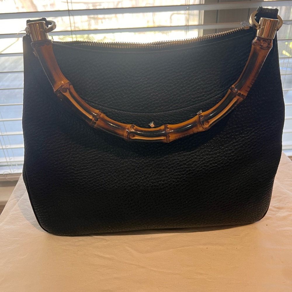 Vintage Black Gucci Bag with Bamboo Handle